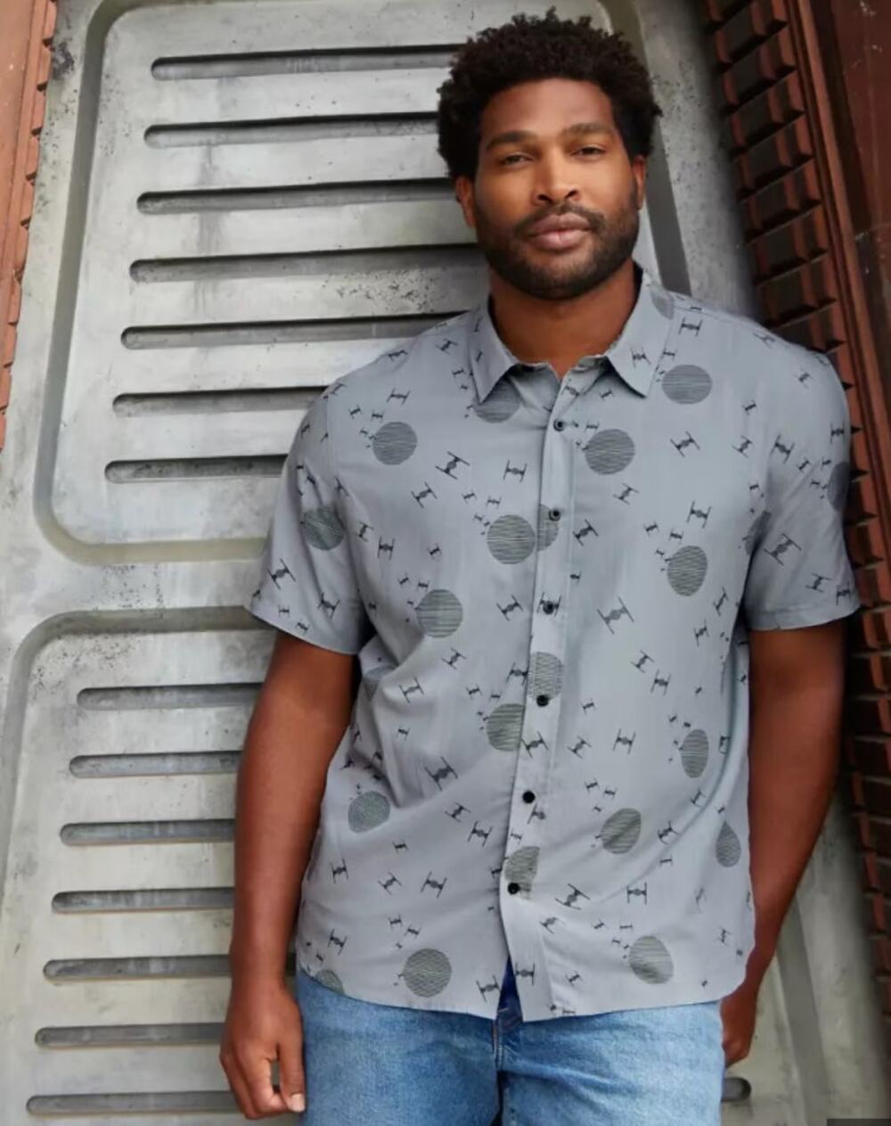 Men's Disney Parks Star Wars Tie Fighter Short Sleeve Button Down XL
